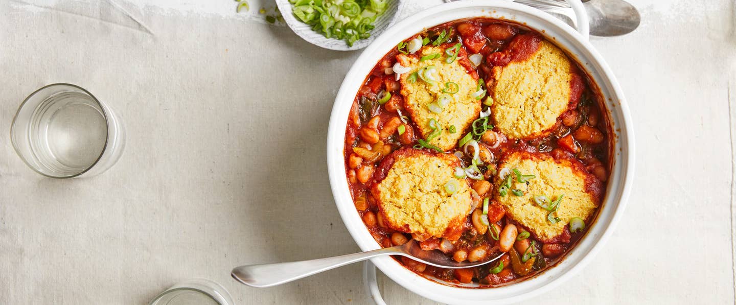 Barbecue Vegan Bean Casserole and Cornbread Bake