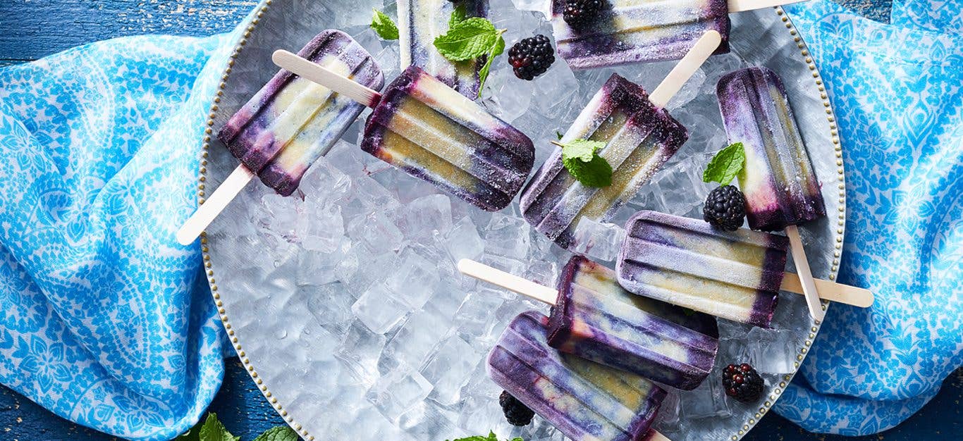 fruit pops - berry swirled corn homemade ice popsicles