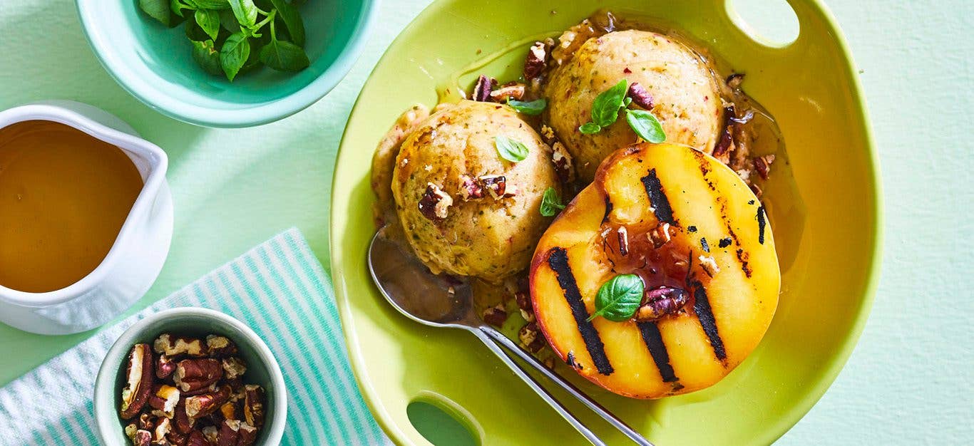 Grilled Peaches and Peach Nice Cream