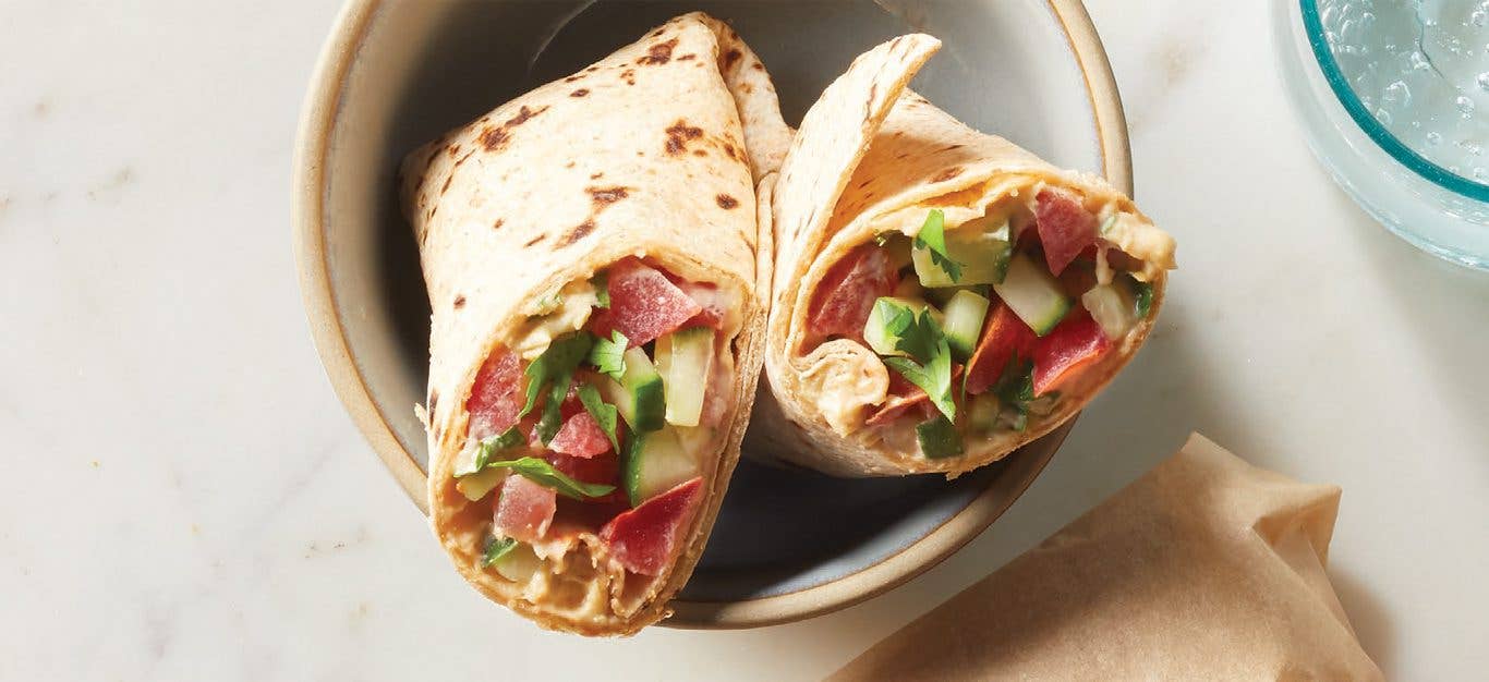 Israeli Breakfast Salad Wrap