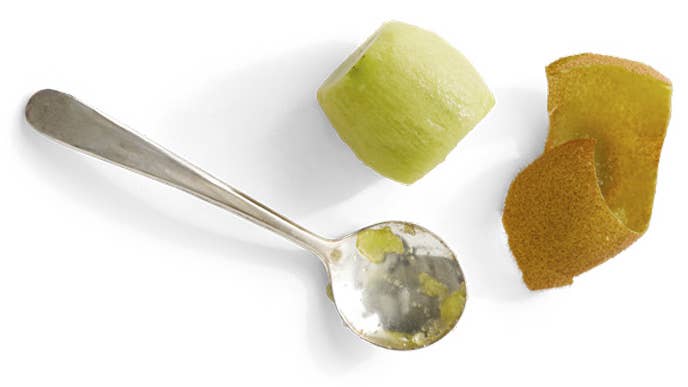 Peeled kiwi fruit