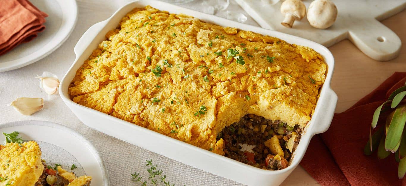 Vegan Shepherd’s Pie with Polenta and Lentils