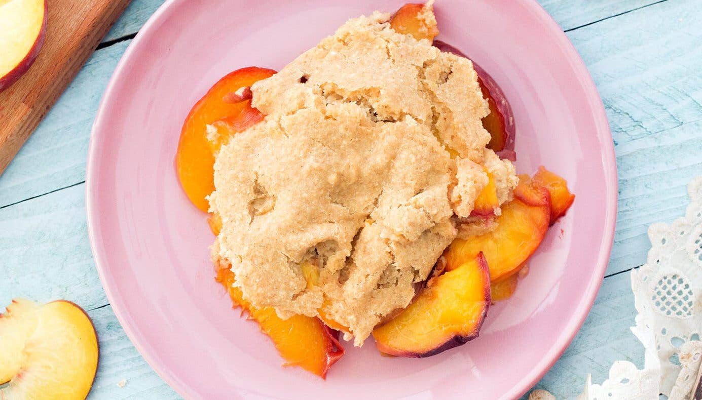 vegan peach cobbler