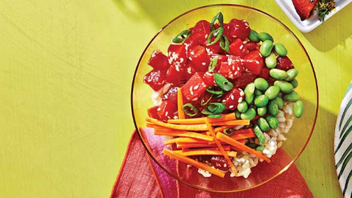 Watermelon “Tuna” Poke Bowl