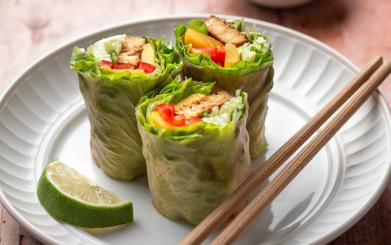 Spicy Tempeh Mango Spring Rolls