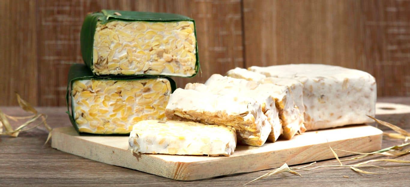 Tempeh in banana leaf